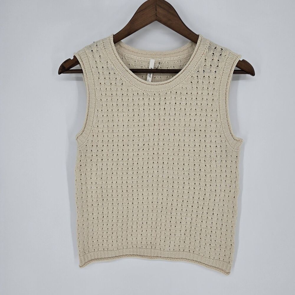 Be Cool Cotton Blend Knit Sleeveless Sweater Vest S/M